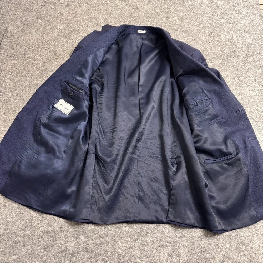 Peter Millar Blazer Mens 42R Blue Wool 2 Button Sport Coat Jacket Career *